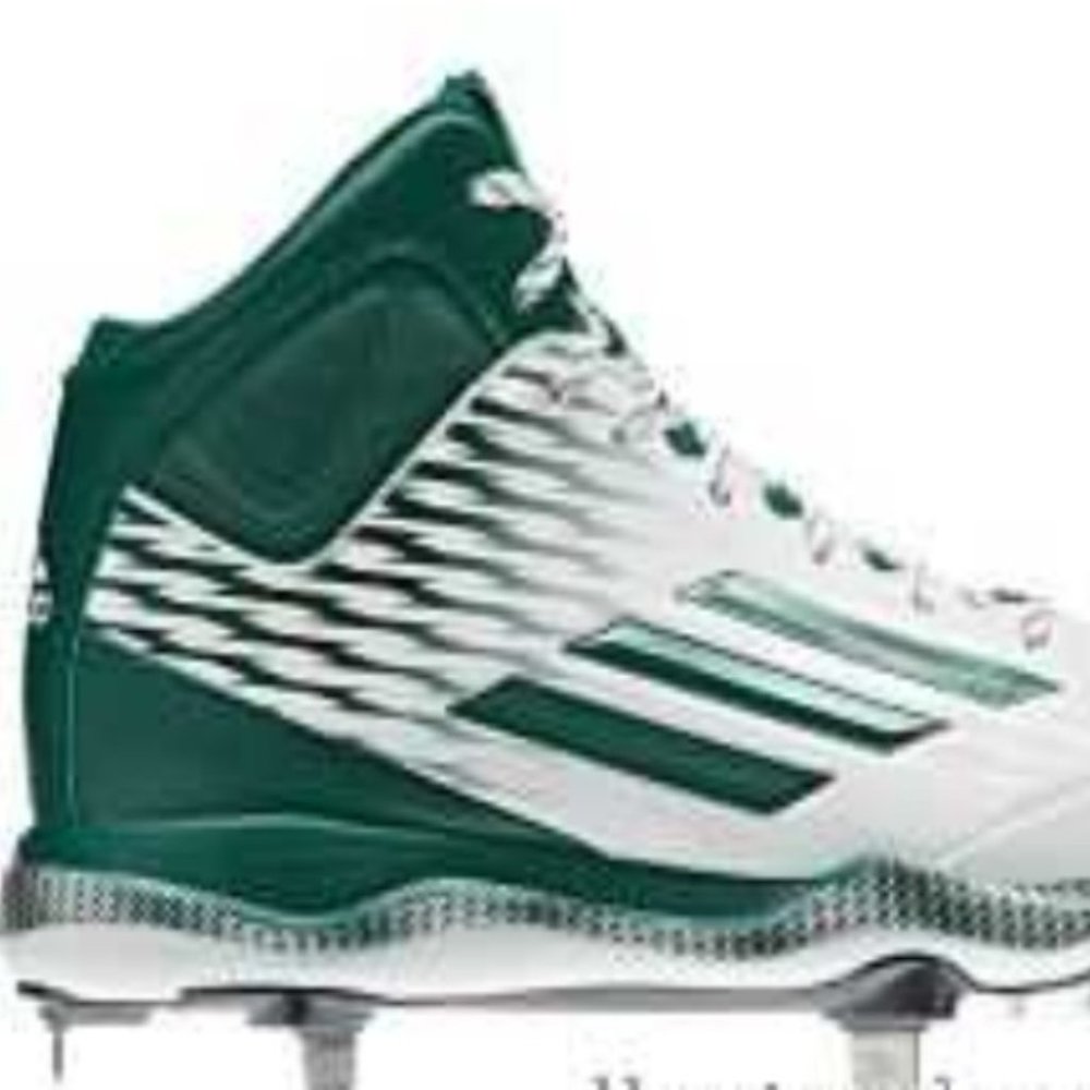 ADIDAS LITESTRIKE GREEN WHITE BASEBALL CLEATS NEW